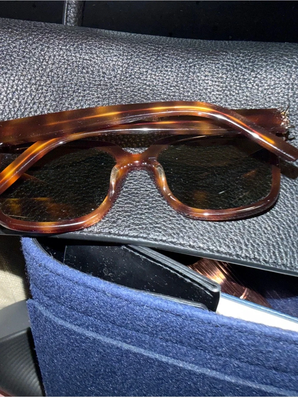 Saint Laurent Tortoiseshell Black Lens Sunglasses for women